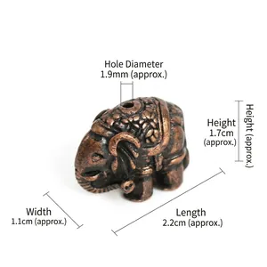Porta incenso a forma di elefante in rame vintage lungo 2,2cm con trama incisa