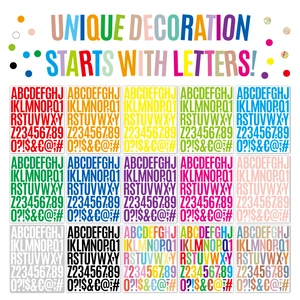 Set of 15 colorful 2-inch alphabet and number stickers for laptop and planner decoration