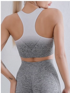 Ensemble de sport sans couture dégradé avec brassière et legging taille haute yoga