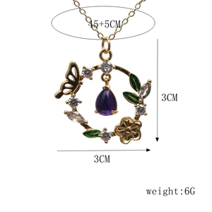Détail montrant les dimensions du collier papillon avec chaîne de 45+5cm et poids de 6g