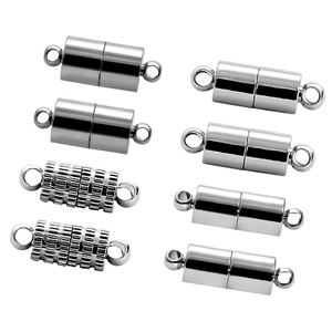 Polished silver magnetic clasps for DIY jewelry making necklaces and bracelets