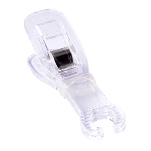 Transparent acrylic triangular piercing clamp with high-tension metal spring for ears