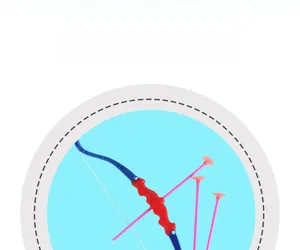 Detail of blue and red plastic toy bow with safety arrows and anti-slip handle design