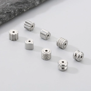 304 Stainless Steel Spacer Beads Heart Flower Gear Shape DIY Jewelry Making Findings Accessories Earring Backs Polished Metal