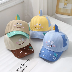 Dinosaur Baseball Cap Cotton Cartoon 3D Fins Sun Protection Outdoor Adjustable Casual Toddler Boys Girls