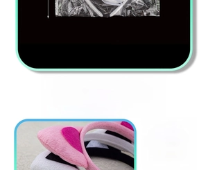 Close-up of plush cat ear headband set showing soft texture and 37g lightweight design