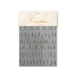 Stickers à ongles fins et flexibles avec feuilles botaniques vertes et motifs de lapin