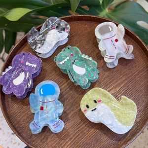 Cartoon Acetate Hair Claw Clip Astronaut Alien Snake Crocodile Shape Cute Sweet Shark Clip Hair Accessory For Women