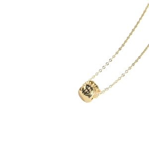 Exotic gold money bag pendant necklace with dollar sign on minimalist fine link chain