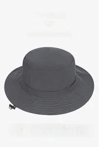 Detail view of foldable quick-dry sun hat showing adjustable drawstring and color options