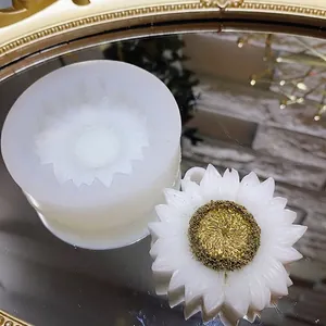 Sunflower silicone mold set with detailed petal texture for DIY aromatherapy and resin crafts