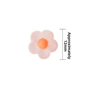 Dettaglio di fiore in acrilico opaco da 12 mm con petali rosa e centro arancione DIY