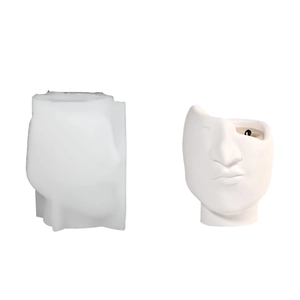 DIY 3D face silicone mold for creative handmade plaster pots and storage cups