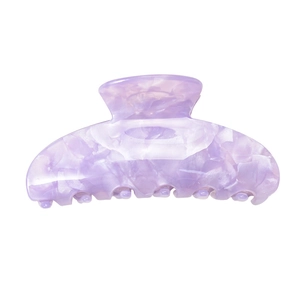 Elegant purple tortoiseshell pattern acetate hair claw clip for women on white background