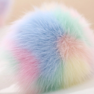 Rainbow gradient plush ear muffs with sequin cat ears, foldable winter warmers for kids