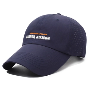 Gorra de béisbol azul marino transpirable con bordado Jacksonville y agujeros láser