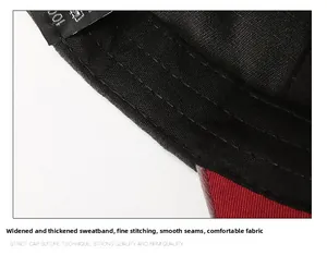 Detail of wide thickened sweatband and neat stitching inside vintage baseball cap