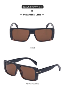 Détails macro des lunettes de soleil carrées polarisées avec monture écaille et flèches