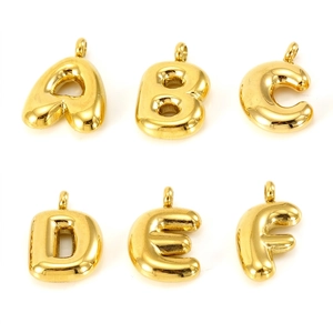 Balloon Letter Pendant 304 Stainless Steel Bubble Initial Alphabet DIY Jewelry Accessory 18K Gold Plated Minimalist