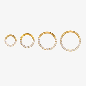 Titanium Zircon Hinged Segment Ring Nose Hoop Cartilage Earring Body Piercing Clicker Jewelry For Women Fashion