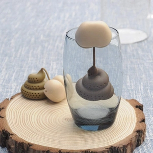 Funny butt and poop shaped silicone tea infuser strainer for loose leaf tea brewing