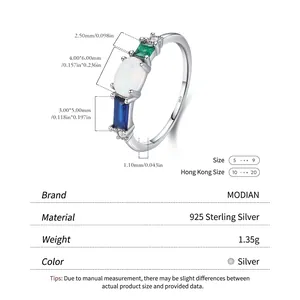 S925 sterling silver ring featuring white opal and emerald-cut stones in vintage style