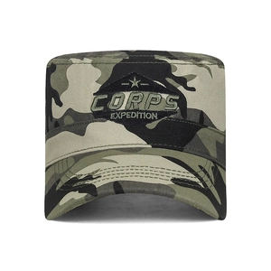 Dschungel Camouflage Flat Top Militärmütze mit besticktem Corps Expedition Patch