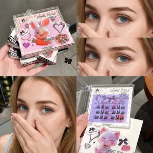 Self Adhesive False Eyelashes Glue Free Synthetic Fiber Segmented Comic Style Fairy Natural Thick For Women
