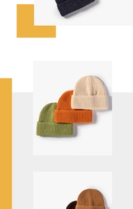 Detailed knit texture and wide folded brim of unisex winter beanies in various colors