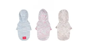 Détails des sweats à capuche en polaire pour chiens en bleu, rose et marron chiné