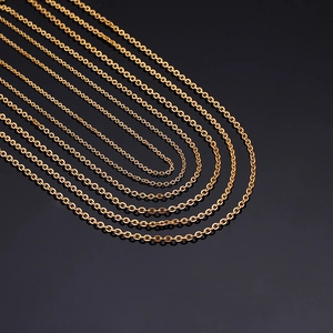 Polished 18K gold plated stainless steel O-chain necklace in multiple layers