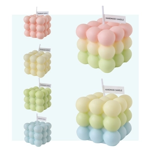 Bubble Cube Scented Candle Soy Wax Handmade Gradient Aesthetic Home Decor Desktop Ornament Aromatherapy Gift