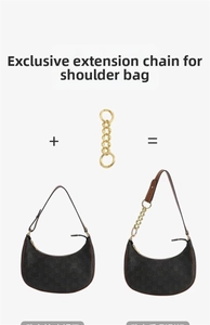 Detailed comparison of hobo bag showing gold extension chain strap modification
