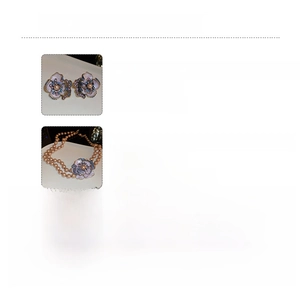 Detailed size and material specs for vintage pearl floral necklace and earrings set