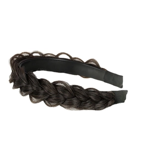 Dark brown fishtail braid headband with non-slip teeth for elegant hair styling