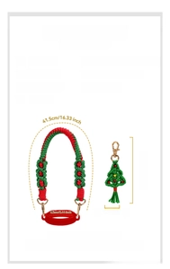 Detailed size specifications for handmade Christmas themed cup carrier with silicone ring