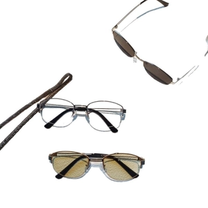 Oval gold wire frame glasses and sunglasses collection for children and women