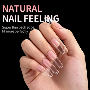 550 faux ongles cercueil givrés avec bords ultra-fins et numéros sur les pointes