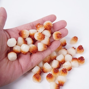 Miniature realistic scallop meat food model made of PVC for DIY kitchen play decor