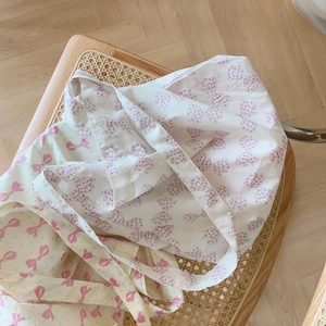 Sac fourre-tout en coton au design minimaliste avec nœuds roses et violets élégants