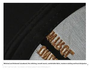 Macro detail of the thickened sweatband and reinforced stitching inside the baseball cap