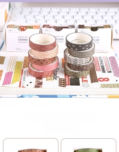 Détails de rubans washi vintage style forêt pour décoration de scrapbooking d'automne
