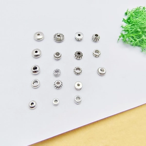 Assorted vintage silver spacer beads for DIY jewelry making bracelets and anklets