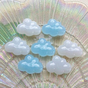 Mini Glitter Resin Cloud Charms Shimmer Flatback DIY Jewelry Making Accessories For Hair Clips Phone Case Decoration Kawaii