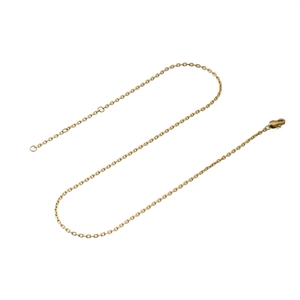 Minimalist gold titanium steel snake bone chain necklace displayed on white background