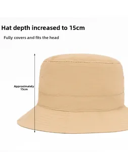 Dettaglio cappello kaki con profondità 15cm e cuciture rifinite di alta qualità