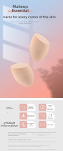 Macro detail of soft hydrophilic makeup sponge texture and 1s rebound structure