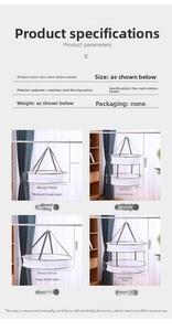 Detailed dimensions of fine mesh drying basket with stainless steel frame