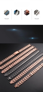 Detailed macro view showing the turtle shell pattern and links of titanium steel bracelets
