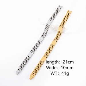 Stainless Steel Bracelet Classic Watch Band Design Hip Hop Rock Style Jewelry For Men Women Unisex Polished Fold Over Clasp